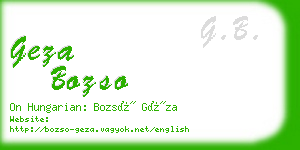 geza bozso business card